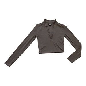 Aritzia Sunday Best Womens 1/4 Zip Long Sleeve Crop Top! Size XS!